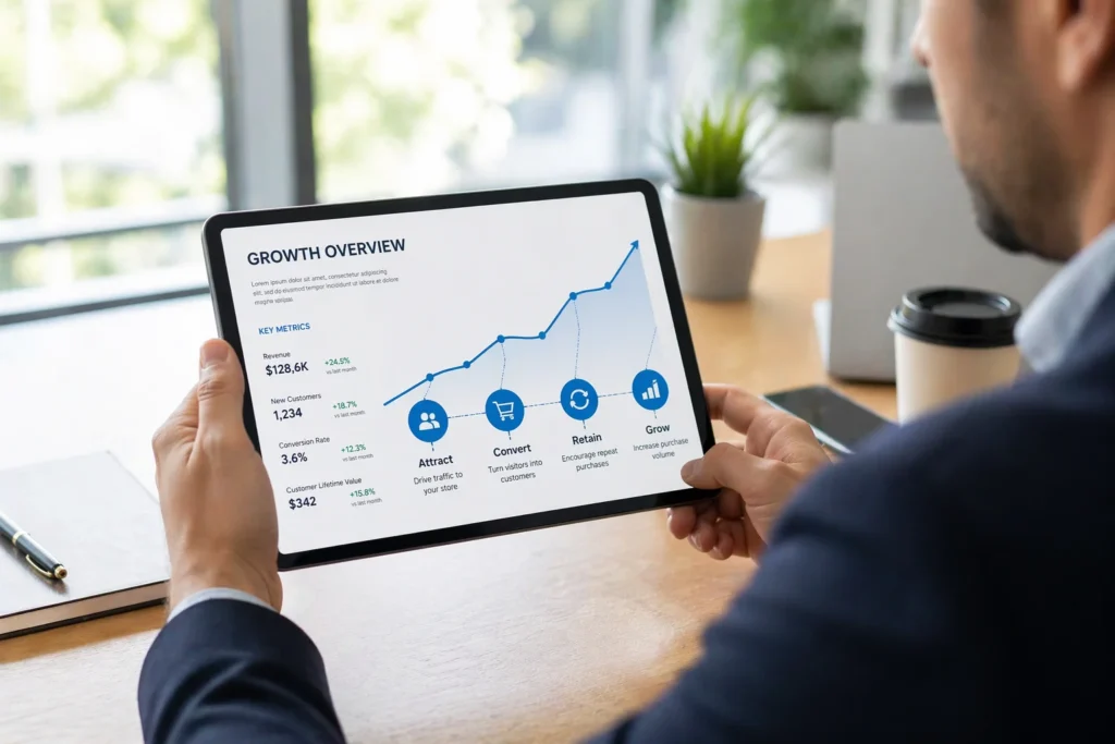 A compounding growth loop showing how the 4 Sales Ecosystem processes work together to drive customer lifetime value